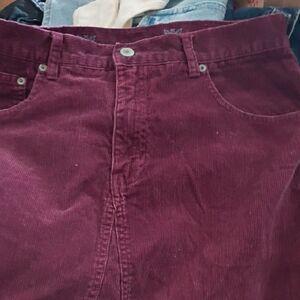 Vintage American Eagle Outfitters Size 6 Maroon Corduroy Skirt